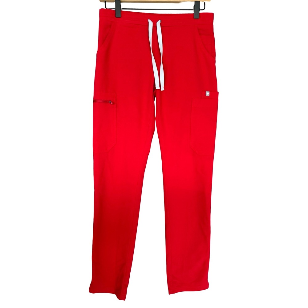Figs High Waisted Yola Skinny Red Stretch Anti-Wrinkle Scrub Pants Size XXS - Picture 4 of 12